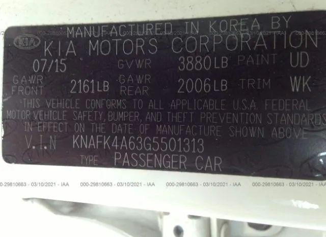 Photo 8 VIN: KNAFK4A63G5501313 - KIA FORTE 