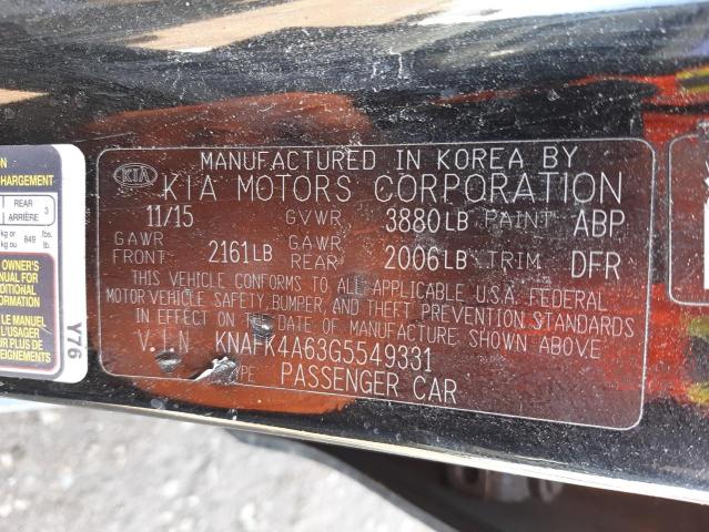 Photo 11 VIN: KNAFK4A63G5549331 - KIA FORTE LX 