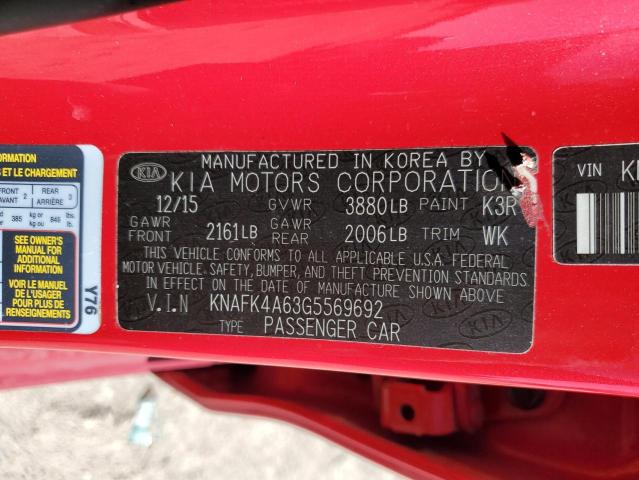 Photo 11 VIN: KNAFK4A63G5569692 - KIA FORTE LX 