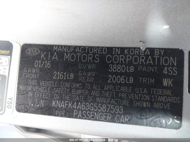 Photo 8 VIN: KNAFK4A63G5587593 - KIA FORTE 