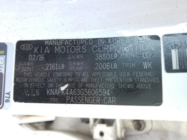 Photo 9 VIN: KNAFK4A63G5606594 - KIA FORTE LX 