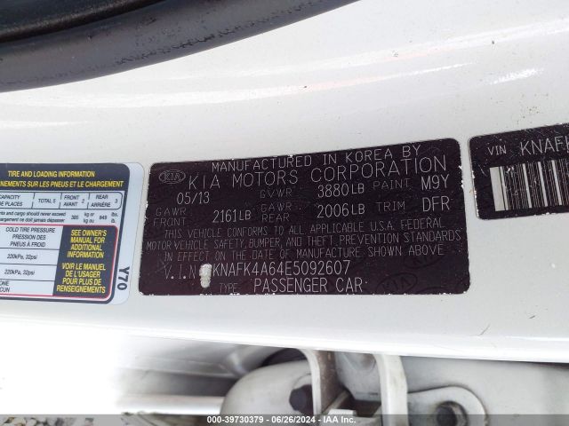 Photo 8 VIN: KNAFK4A64E5092607 - KIA FORTE 