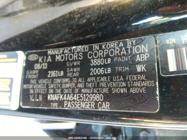 Photo 8 VIN: KNAFK4A64E5129980 - KIA FORTE 