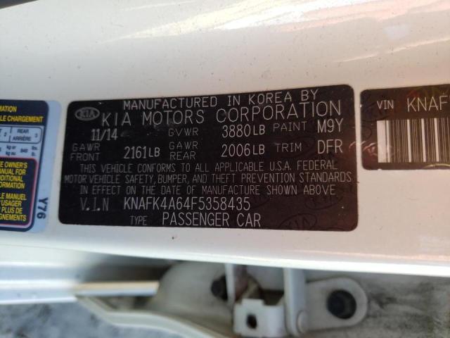 Photo 9 VIN: KNAFK4A64F5358435 - KIA FORTE LX 