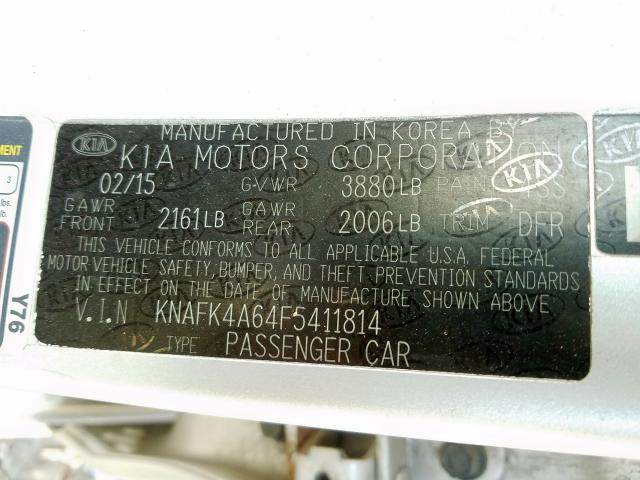 Photo 9 VIN: KNAFK4A64F5411814 - KIA FORTE 