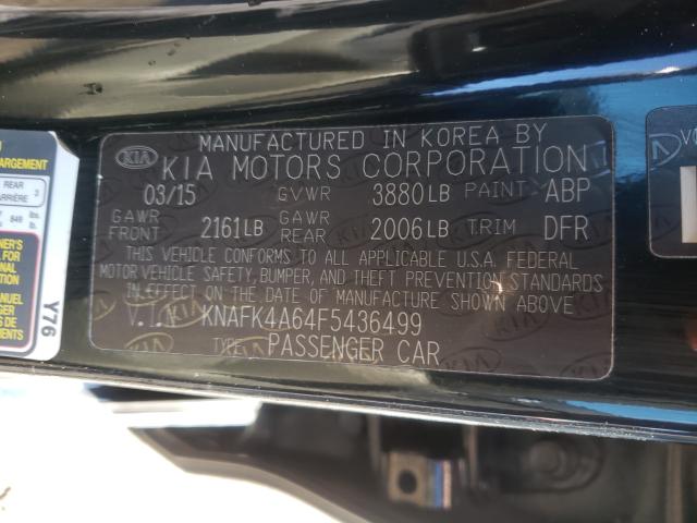 Photo 9 VIN: KNAFK4A64F5436499 - KIA FORTE LX 