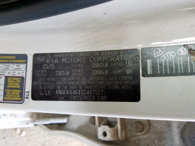 Photo 9 VIN: KNAFK4A64G5467527 - KIA FORTE 