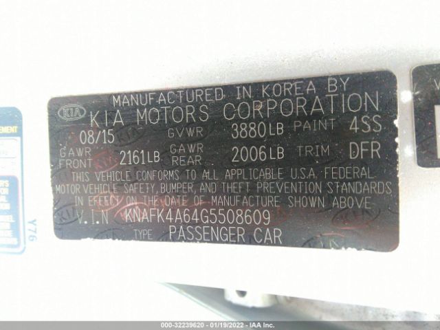 Photo 8 VIN: KNAFK4A64G5508609 - KIA FORTE 