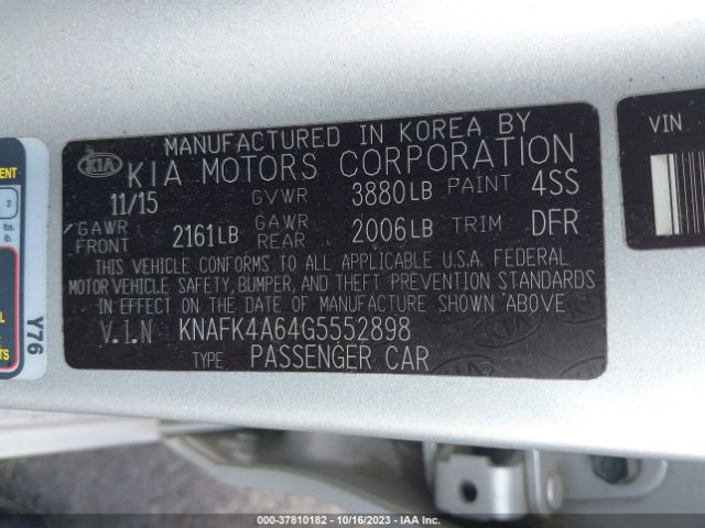 Photo 8 VIN: KNAFK4A64G5552898 - KIA FORTE 