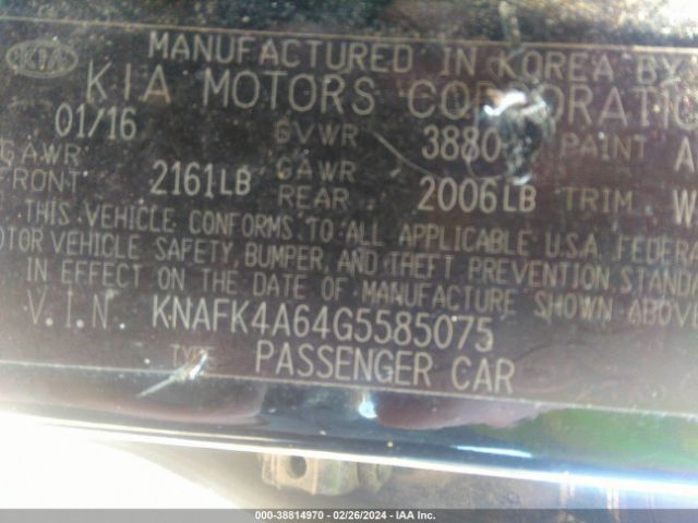 Photo 8 VIN: KNAFK4A64G5585075 - KIA FORTE 