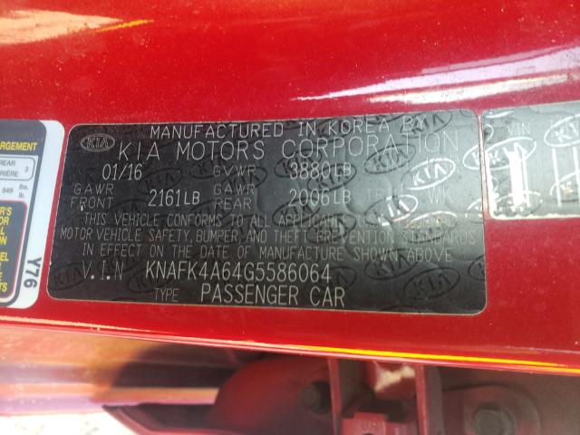 Photo 9 VIN: KNAFK4A64G5586064 - KIA FORTE LX 