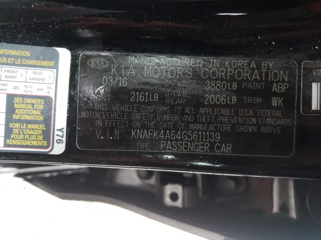 Photo 9 VIN: KNAFK4A64G5611139 - KIA FORTE LX 