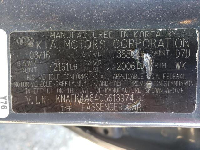 Photo 9 VIN: KNAFK4A64G5613974 - KIA FORTE LX 