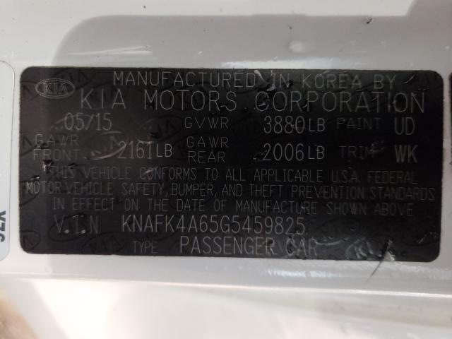 Photo 9 VIN: KNAFK4A65G5459825 - KIA FORTE LX 