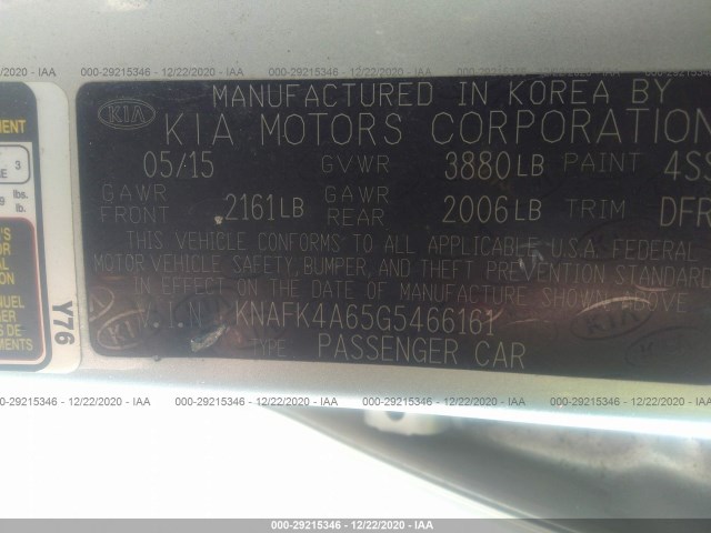 Photo 8 VIN: KNAFK4A65G5466161 - KIA FORTE 