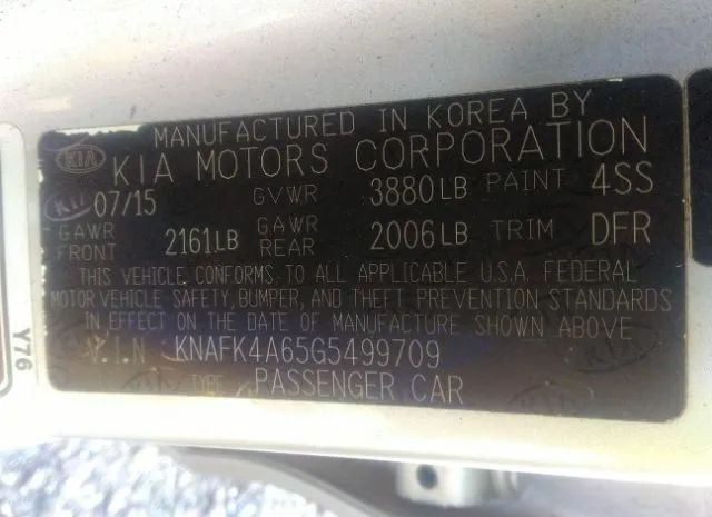 Photo 8 VIN: KNAFK4A65G5499709 - KIA FORTE 