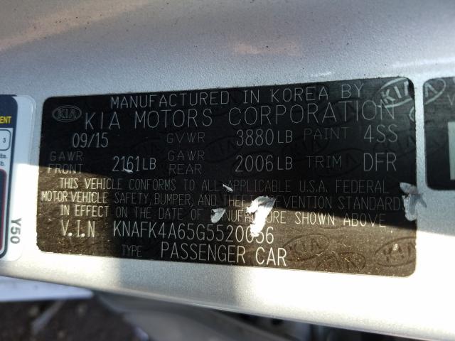 Photo 9 VIN: KNAFK4A65G5520056 - KIA FORTE LX 