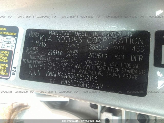 Photo 8 VIN: KNAFK4A65G5552196 - KIA FORTE 