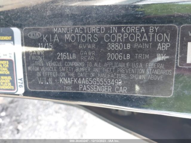 Photo 8 VIN: KNAFK4A65G5553493 - KIA FORTE 