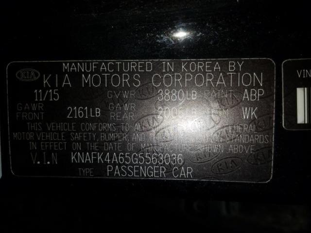 Photo 9 VIN: KNAFK4A65G5563036 - KIA FORTE LX 