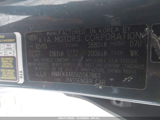 Photo 8 VIN: KNAFK4A65G5567863 - KIA FORTE 