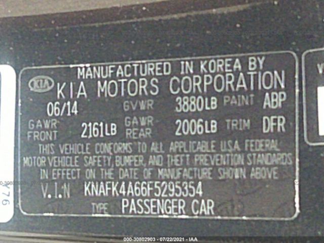 Photo 8 VIN: KNAFK4A66F5295354 - KIA FORTE 