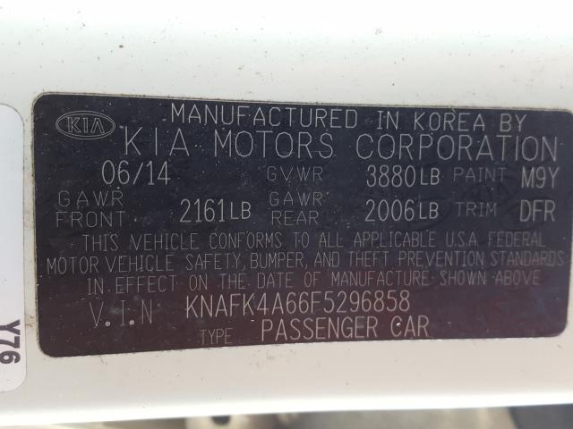 Photo 9 VIN: KNAFK4A66F5296858 - KIA FORTE LX 