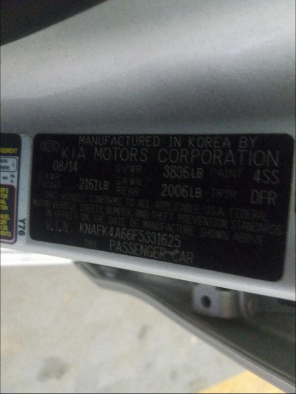 Photo 9 VIN: KNAFK4A66F5331625 - KIA FORTE LX 