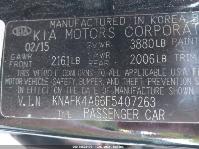 Photo 8 VIN: KNAFK4A66F5407263 - KIA FORTE 