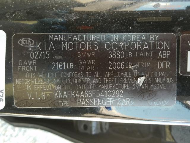 Photo 9 VIN: KNAFK4A66F5410292 - KIA FORTE LX 