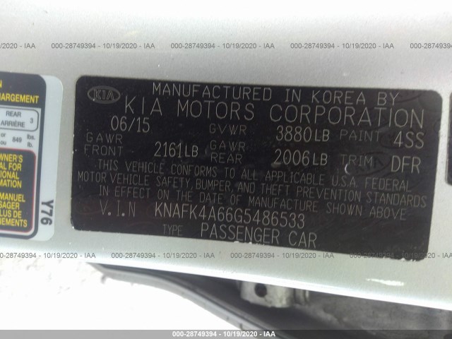 Photo 8 VIN: KNAFK4A66G5486533 - KIA FORTE 