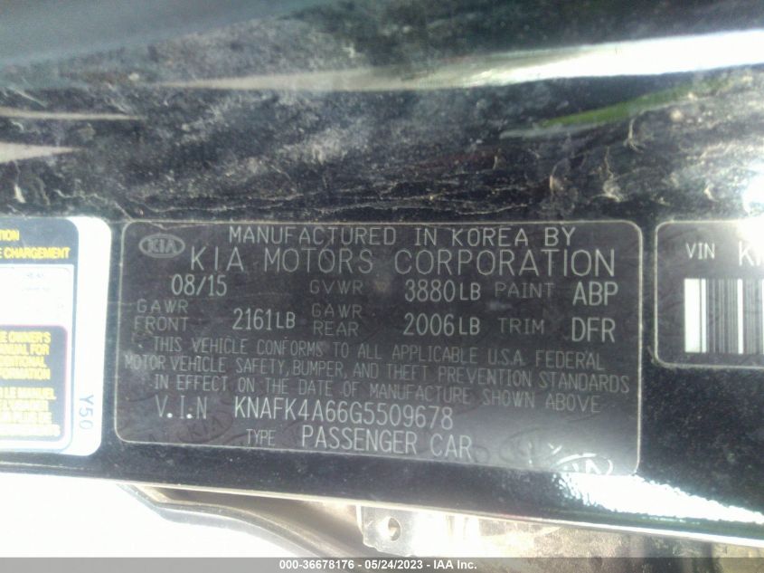 Photo 8 VIN: KNAFK4A66G5509678 - KIA FORTE 