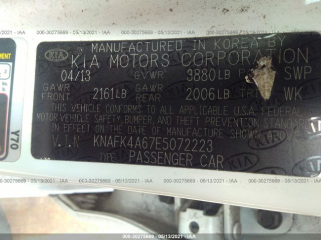 Photo 8 VIN: KNAFK4A67E5072223 - KIA FORTE 