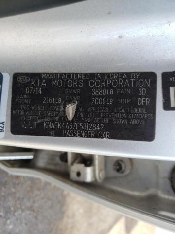 Photo 9 VIN: KNAFK4A67F5312842 - KIA FORTE LX 