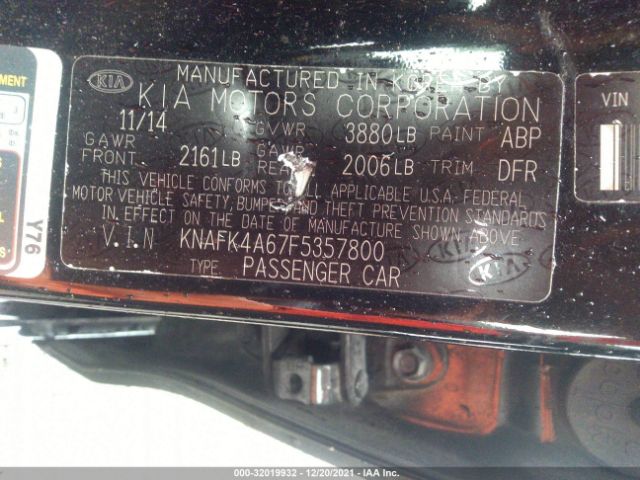 Photo 8 VIN: KNAFK4A67F5357800 - KIA FORTE 