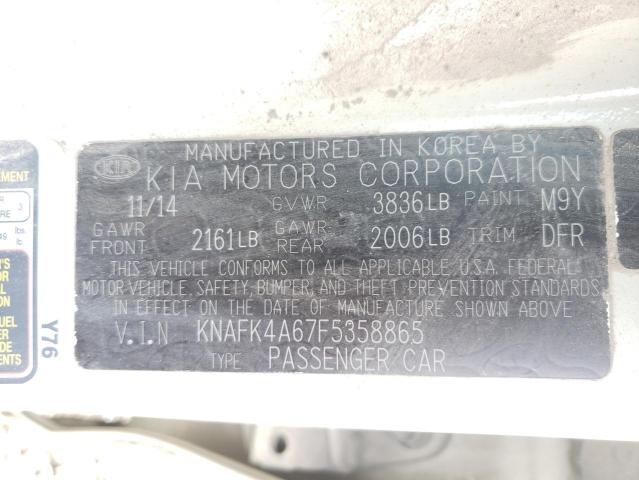 Photo 9 VIN: KNAFK4A67F5358865 - KIA FORTE LX 