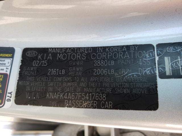 Photo 9 VIN: KNAFK4A67F5417638 - KIA FORTE LX 