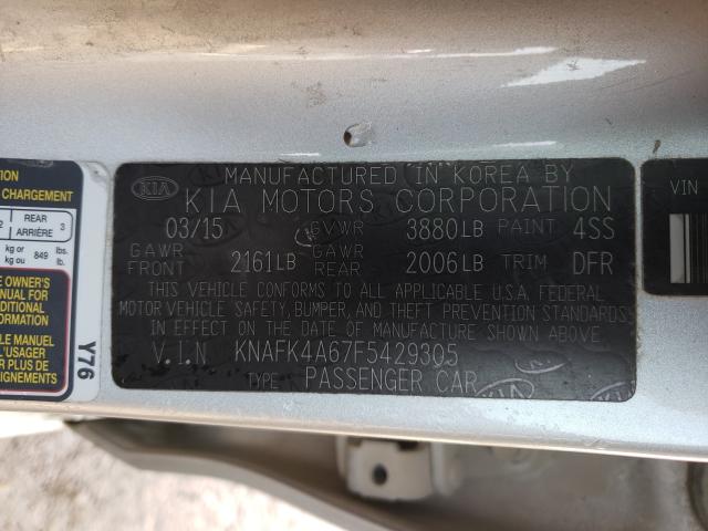 Photo 9 VIN: KNAFK4A67F5429305 - KIA FORTE LX 