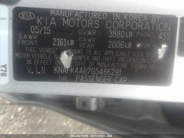 Photo 8 VIN: KNAFK4A67G5466291 - KIA FORTE 