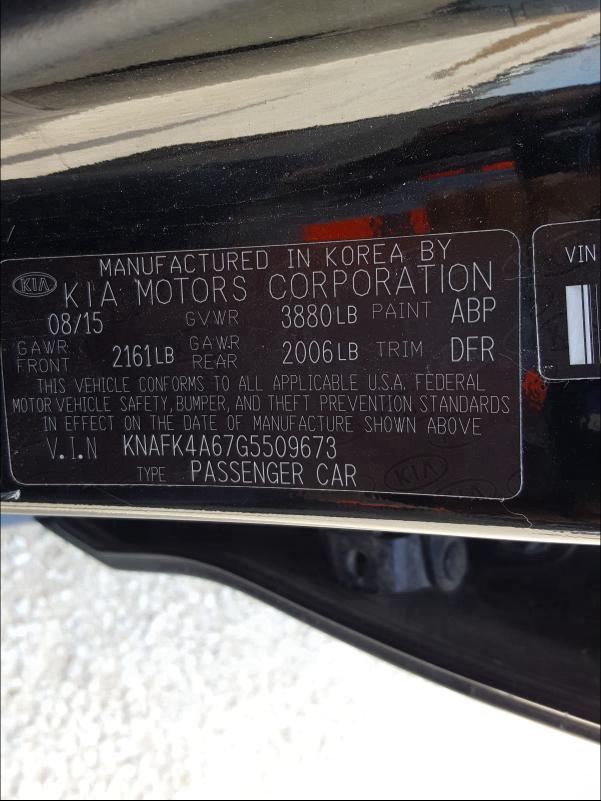 Photo 9 VIN: KNAFK4A67G5509673 - KIA FORTE LX 