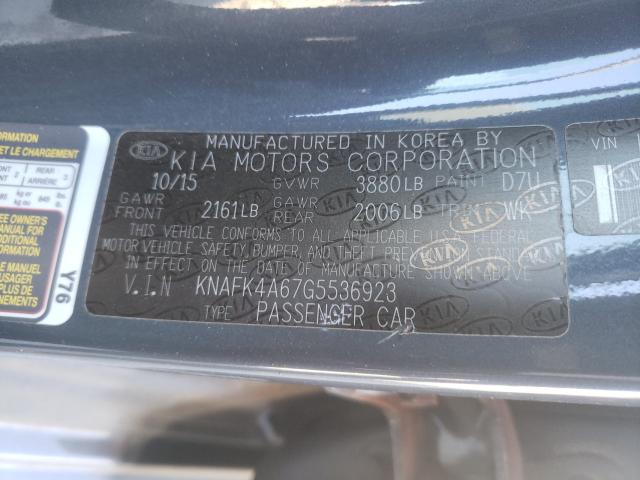 Photo 9 VIN: KNAFK4A67G5536923 - KIA FORTE LX 