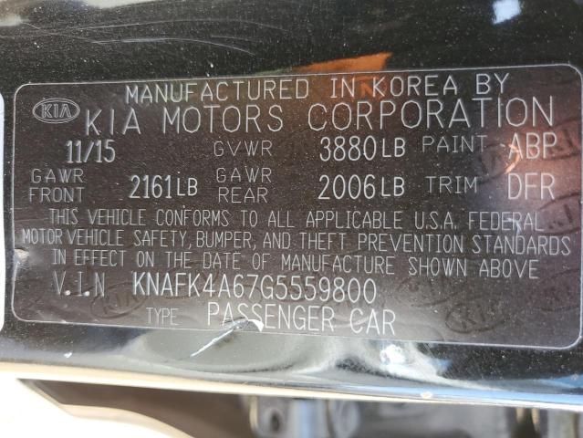 Photo 11 VIN: KNAFK4A67G5559800 - KIA FORTE LX 