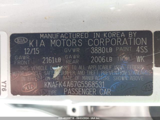 Photo 8 VIN: KNAFK4A67G5568531 - KIA FORTE 