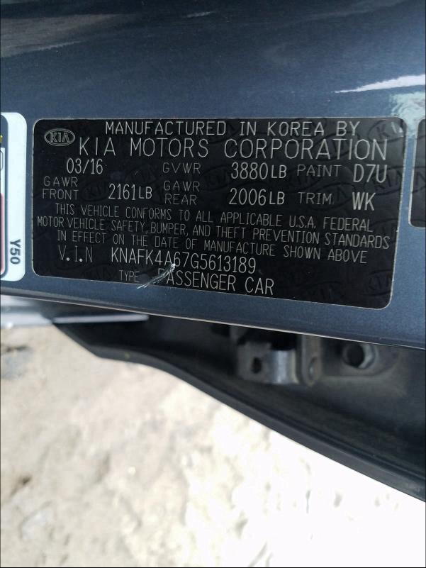 Photo 9 VIN: KNAFK4A67G5613189 - KIA FORTE LX 