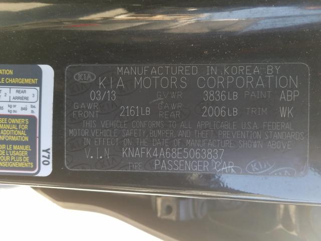 Photo 9 VIN: KNAFK4A68E5063837 - KIA FORTE LX 