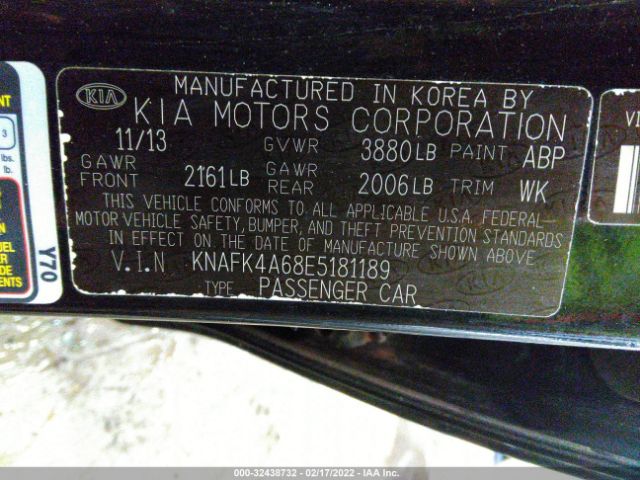 Photo 8 VIN: KNAFK4A68E5181189 - KIA FORTE 