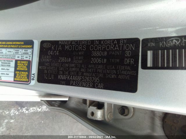 Photo 8 VIN: KNAFK4A68F5263795 - KIA FORTE 