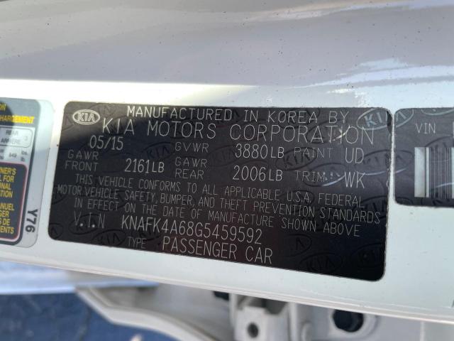 Photo 9 VIN: KNAFK4A68G5459592 - KIA FORTE LX 