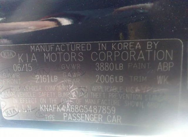 Photo 8 VIN: KNAFK4A68G5487859 - KIA FORTE 