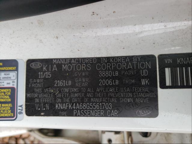 Photo 9 VIN: KNAFK4A68G5561703 - KIA FORTE LX 